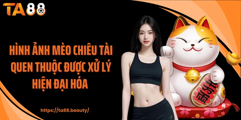 Hình ảnh Mèo chiêu tài quen thuộc được xử lý hiện đại hóa 